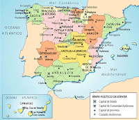 Resultado de imagen de mapa capitales provincias  españa