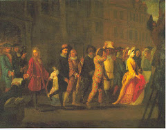 Partida dos farsantes italianos de Paris. Watteau