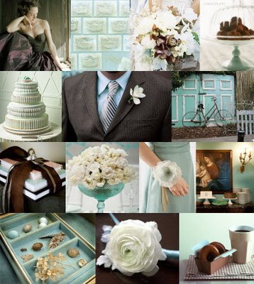 tiffany blue and chocolate wedding pictures