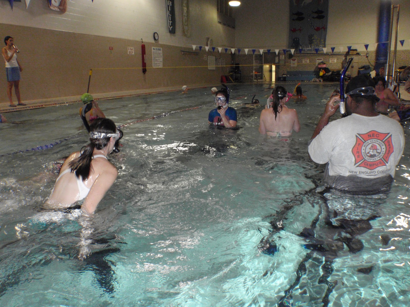 NEC Belize Snorkeling practice at the YMCA