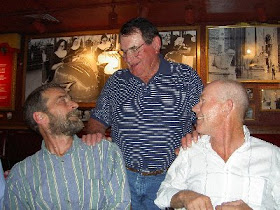 Farriers Larry Rumsby and Joe Johnson celebrate the stellar career of Seamus Brady