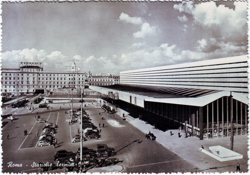 Vintage Postcard Gallery Termini Station, Rome 1953