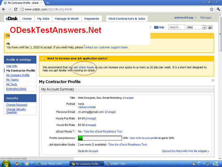 Odesk Test Answers