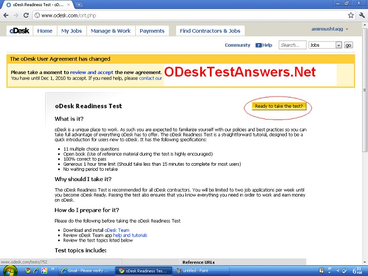 Odesk Test Answers