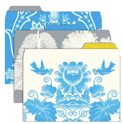 blue floral file folders