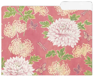 pink floral file folder