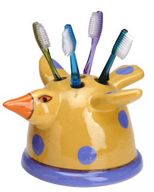 fanciful toothbrush holder with four toothbrushes