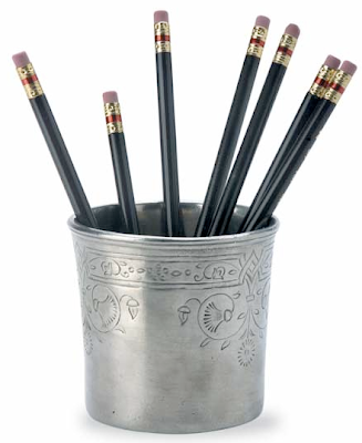 pewter pencil cup