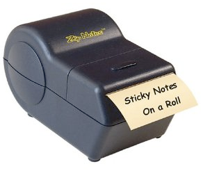 cut-to-size sticky notes in a dispenser