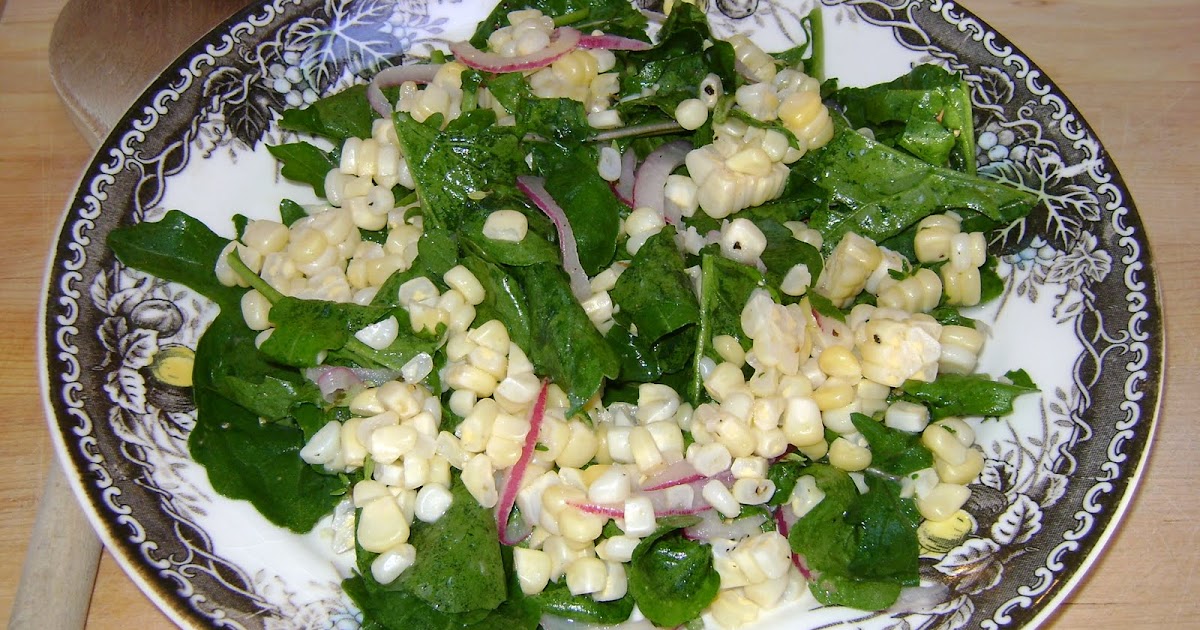 Sweet Corn, Arugula and Red Onion Salad - mysavoryspoon