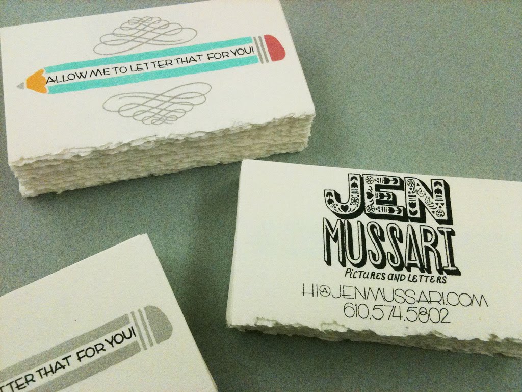 jen must Screen Printed Business Cards