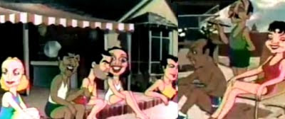 Cartoon Short from 1940-"Malibu Beach Party" with a caricature of