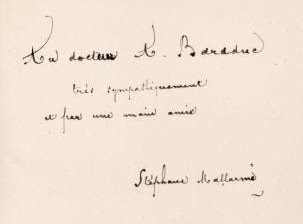 autographe signé de Mallarmé autographe signé de Mallarmé