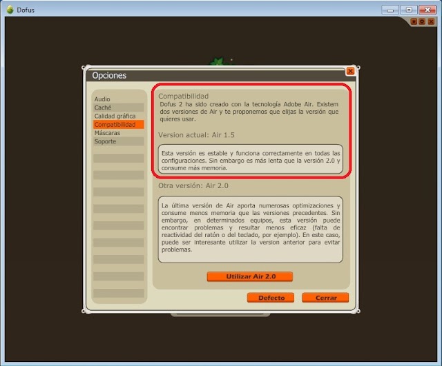 Configuracion de Dofus 2.0 para evitar el LAG
