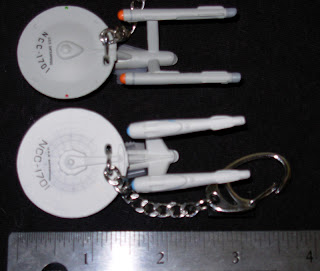 Classic 1701 and New 1701 Star Trek Enterprise Keychain Miniatures Compared