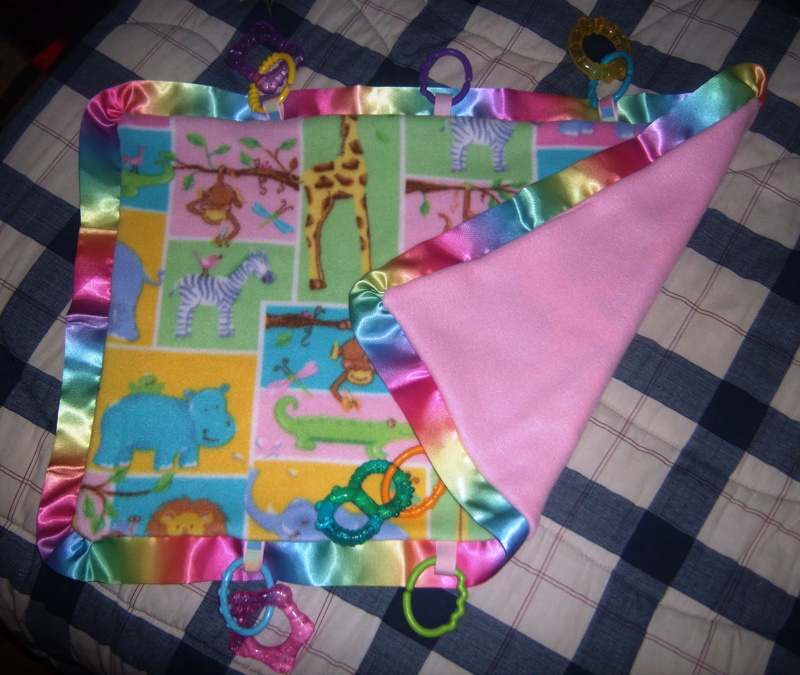 Gina'sCustomCreations Traveling Baby Blankets (With Attached Toys)