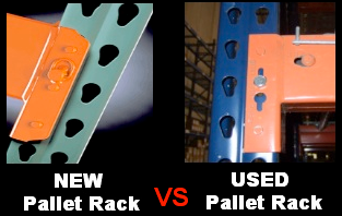 new vs used pallet rack