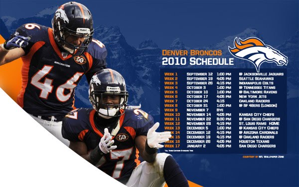 NFL Wallpaper Zone: Denver Broncos 2010 Schedule Wallpaper - Knowshon