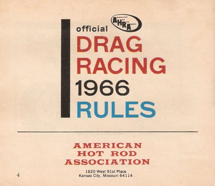SHOW & GO CYCLE SHOP 1966 AHRA Drag Racing Rules
