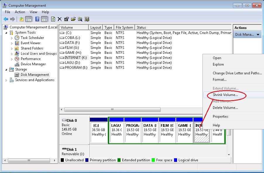 Cara Membuat Partisi Baru di Windows 7 tanpa Software