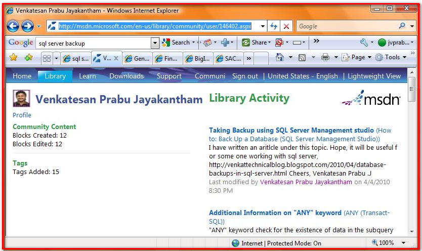 My techie suggestions in MSDN