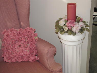 Candle and Rose Pillow