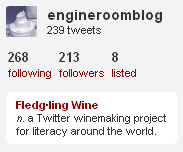 Twitter promoting Fledgling wine