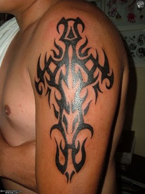 Tribal Cross Tattoo On Back. images cross tattoo designs