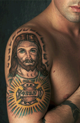 Jesus Tattoo Design on Male Hand