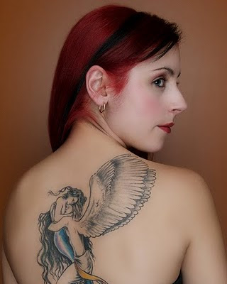 Love Tattoo on Girl Back Body