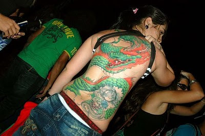 Dragon Tattoo Design on Hot Girls Back Body