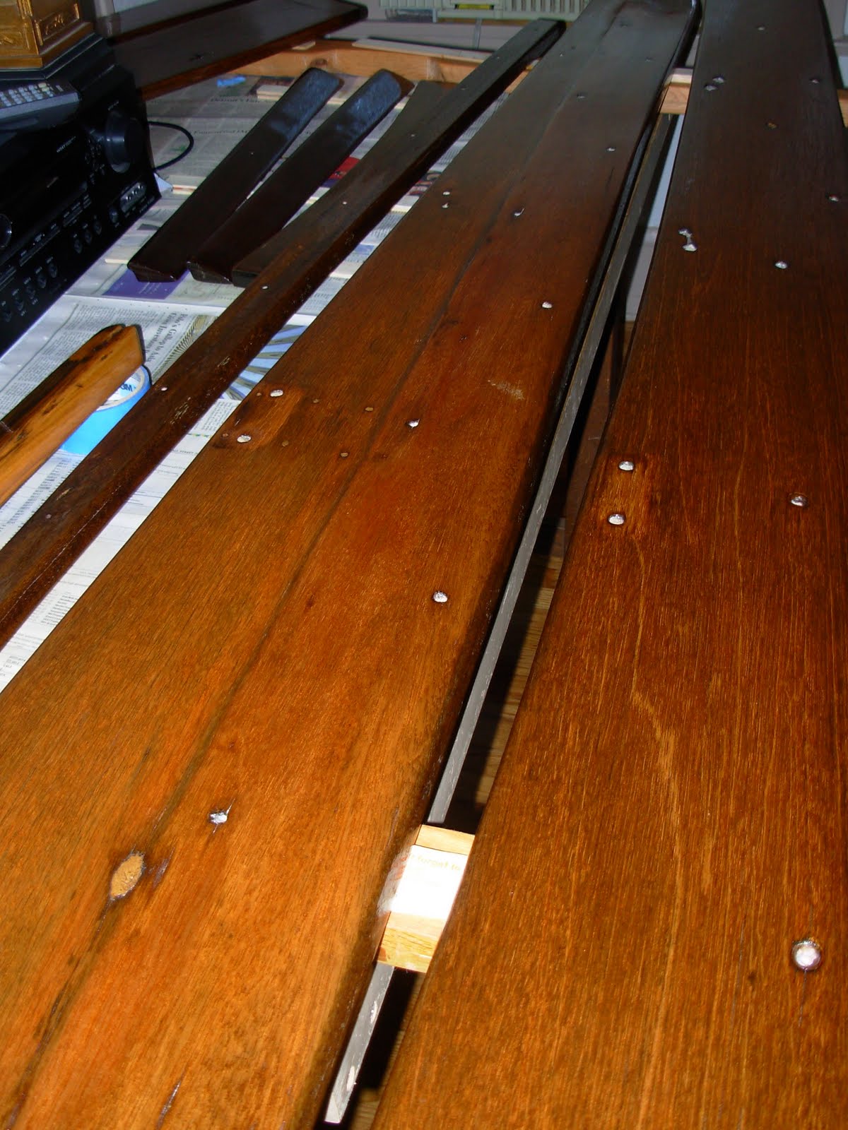 FROONIE 2nd Coat of Varnish on Cockpit Coaming Boards