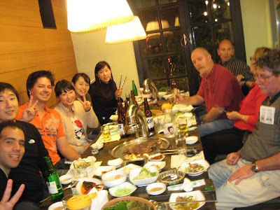 Dinner at samgyupsal-galbi place in Hongdae