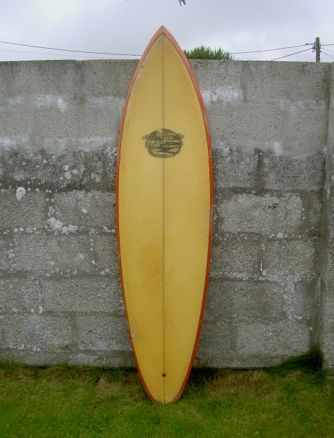 vintage surfboard collector UK: Vitamin Sea surfboards 1970s single fin