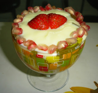 Fruit Salad With Jelly and Custard