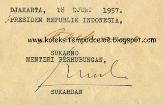 Koleksi Tempo Doeloe 2 Bh Tanda Tangan Asli Presiden Soekarno