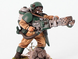 A World In Miniature: 21 - Imperial Guard Shock Troops - Flamer Trooper