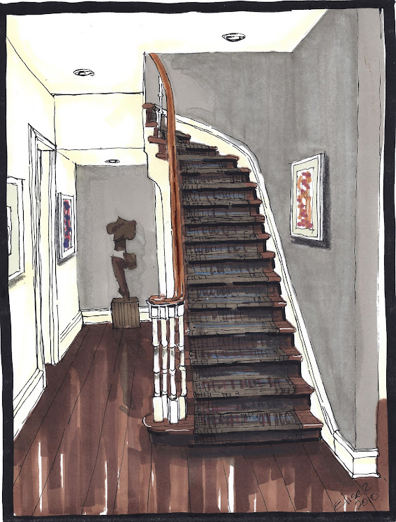 RENDERING-PLASTIC SURGERY CLINIC-staircase to second floor