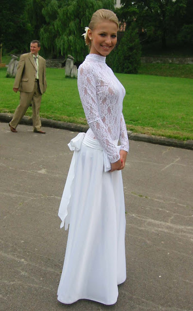 High School Graduation Ternopil Ukraine Beautiful Girl In White Dress