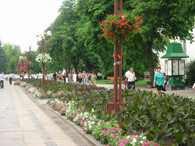 Ternopil Ukraine Sahaidachnogo Street In Flowers