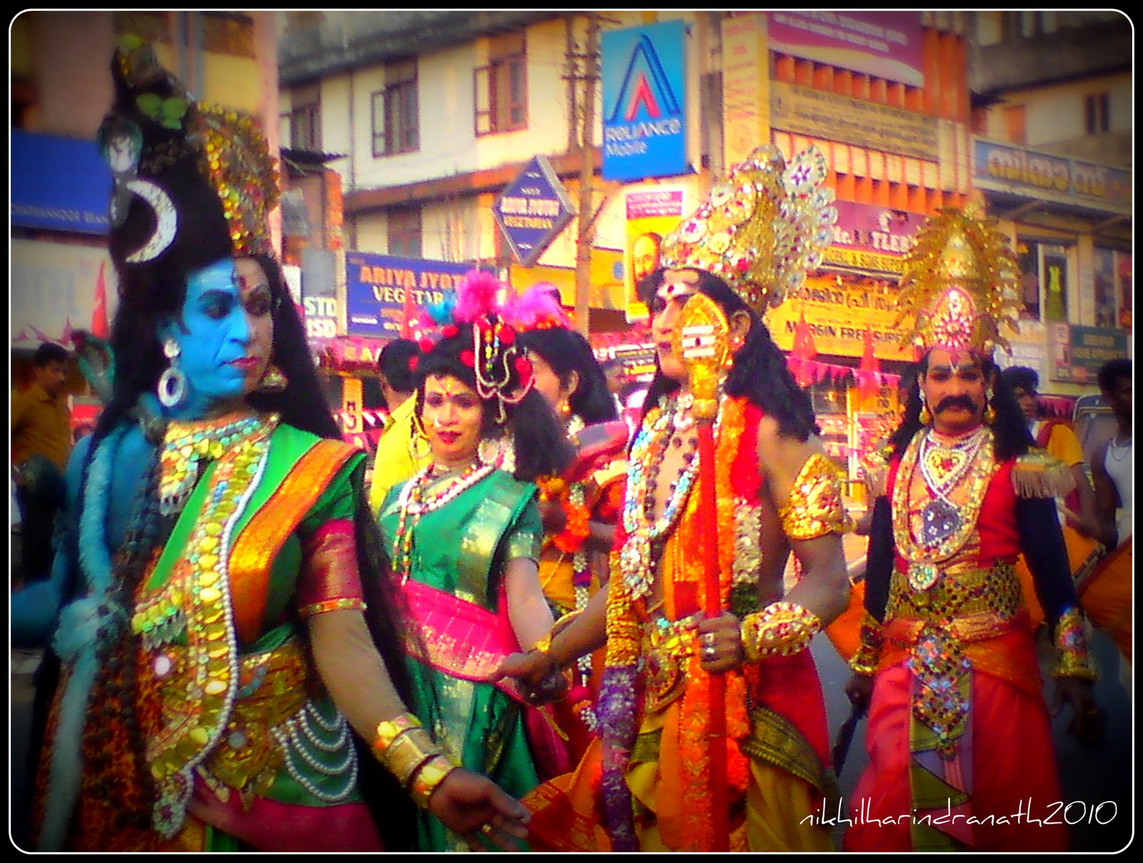 Da Magic Mirror Colorful Yet Strange Temple Procession Kerala 