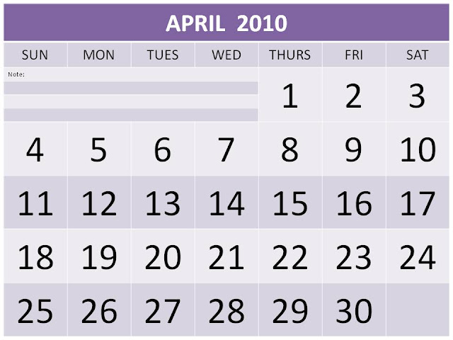 printable april 2011 calendar with holidays | Free Inspired