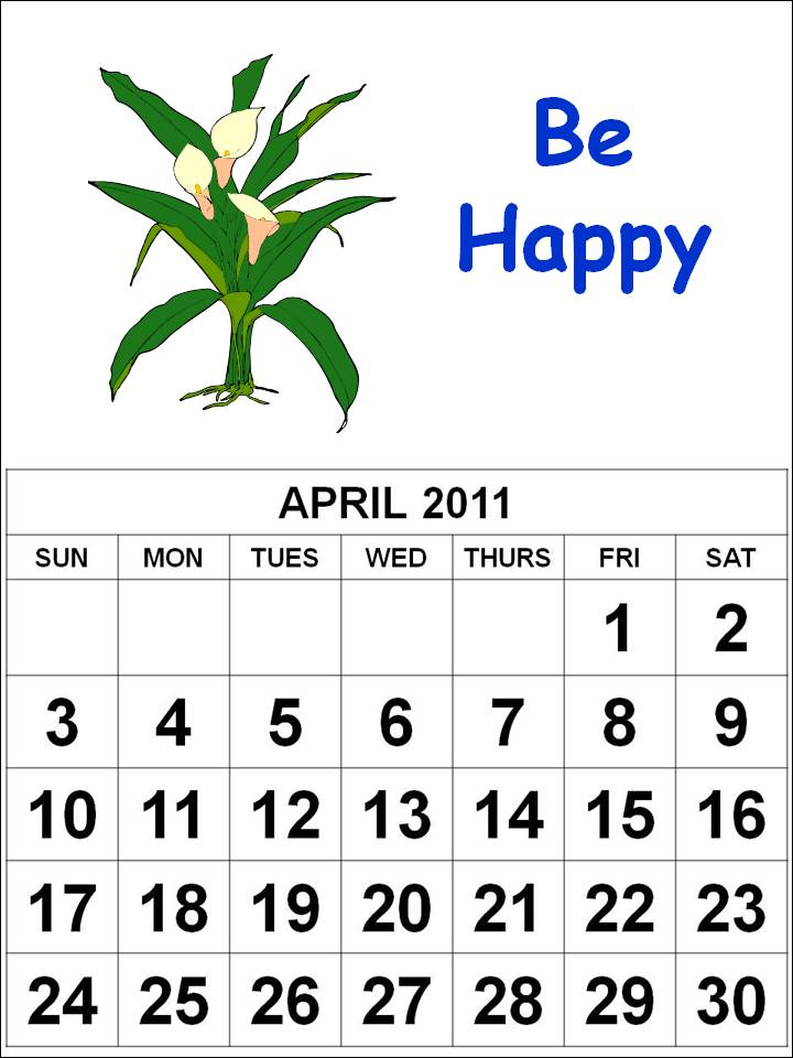 2011 april calendars. homemade calendar 2011