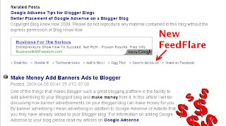 FeedFlare in Blogger Feed Redirected by Feedburner