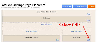 Edit Text Gadget in Blogger Sidebar