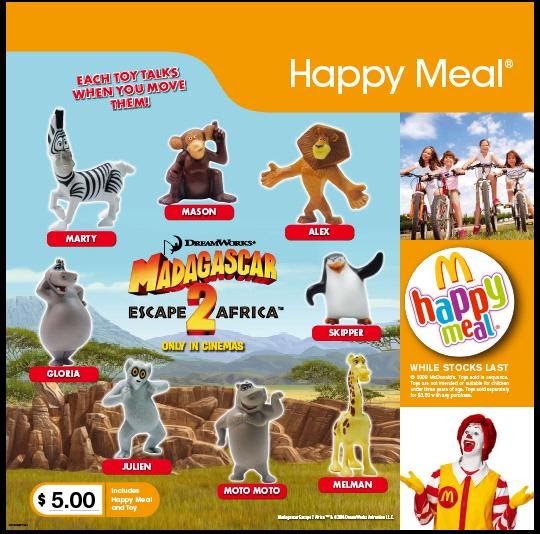 Madagascar escape 2 Africa talking marty mcdonald happy meal 2008 unopened new 