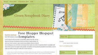 Green Scrapbook Diary - Free Blogger Template