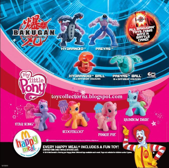 Toy Collector New Zealand Mcdonalds Bakugan And My Little Pony
