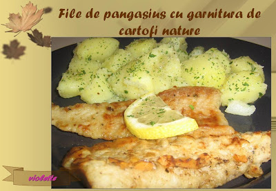 File de pangasius cu garnitura de cartofi nature