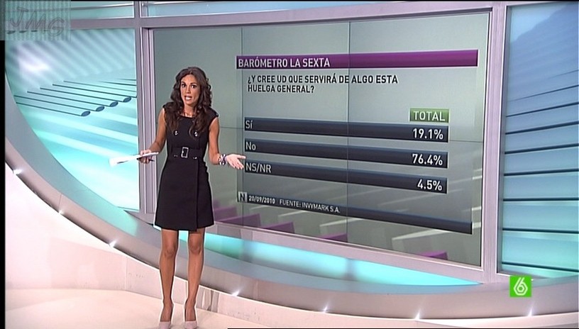 VIDEOS: CRISTINA SAAVEDRA, Vestido negro, enseñando piernas (26.09.10)